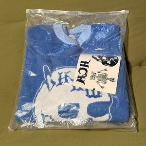 Heaven can wait blue skull with horns - rare